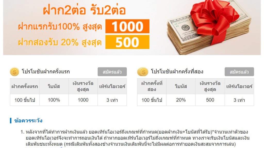 โปรโมชั่นรับสองต่อ